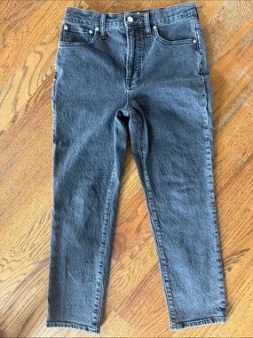 Madewell The Perfect Vintage Jean Black Wash High Rise Straight Leg Denim 27P